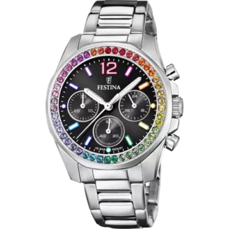 orologio festina rainbow nero con cinturino in acciaio